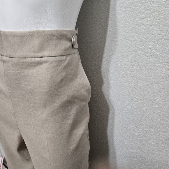 NWT Talbots Linen Khaki Careerwear Slacks Size 12 - Picture 8 of 10